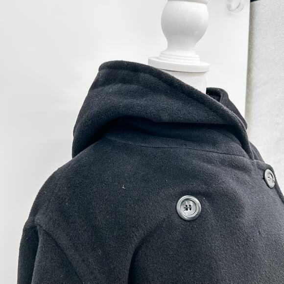 Max Mara Trench Teddy Coat Wool Long Alpaca Winter Black Vintage Authentic 12 - Picture 10 of 14